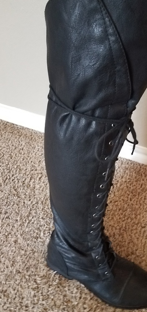 Black lace-up boots
